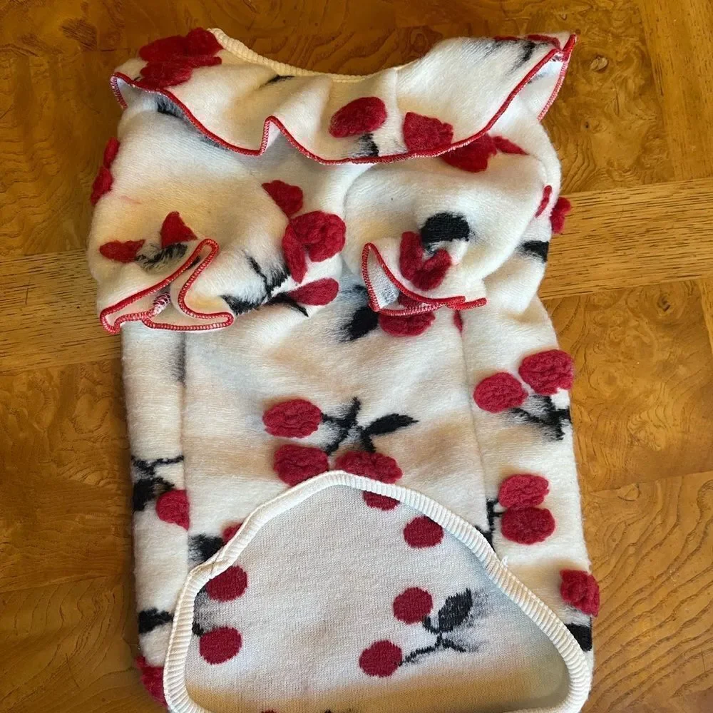 Cherry Pom Pom Pet Sweater 🍒🐾
